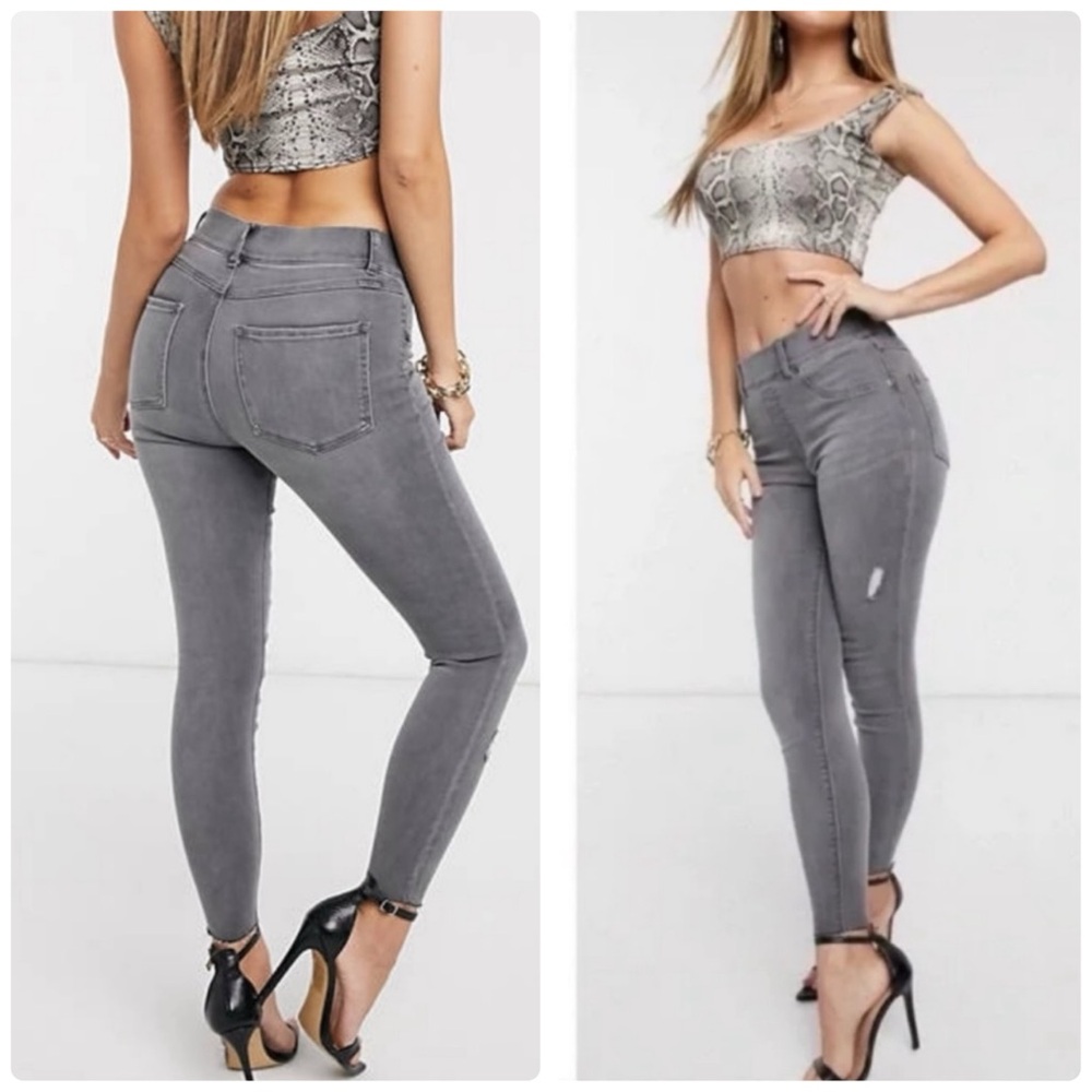 SPANX Distressed Skinny Jean Jeggings Vintage Gray